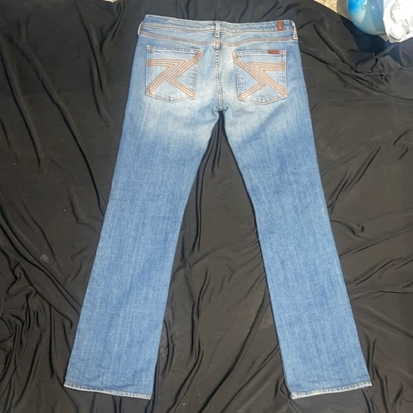 Euc 7 Seven For All Mankind Fynt Low Rise Straight Leg Denim Jeans 29 31 - Picture 3 of 9